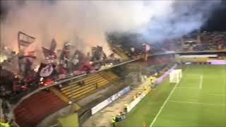 Benevento  Foggia le due tifoserie danno spettacolo al Vigorito [upl. by Aramahs]