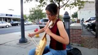 Street Musician playing a Medieval Vielle [upl. by Bundy]