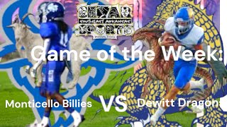 Last Conference games of the year for 8 43A Arkansas football GOTW Monticello VS Dewitt [upl. by Neural521]