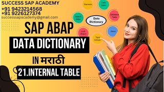 LECT 21 How to Create an Internal Table in SAP ABAP  SUCCESS SAP ACADEMY  SAP ABAP IN मराठी [upl. by Oludoet]