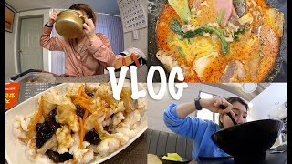 VLOG 브이로그  투머치토커 다정이의 투머치먹방 일상 브이로그 마라탕 찹쌀탕수육 짜장면 시리얼 라면등등 [upl. by Parcel109]