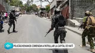 Policías kenianos comienzan a patrullar la capital de Haití [upl. by Marlena828]