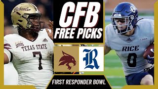 TEXAS STATE vs RICE CFB Picks amp Prediction  First Responder Bowl CFB Free Picks Today [upl. by Auqined]