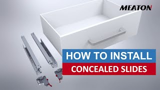 How to install undermount concealed drawer slides  MEATON [upl. by Neddie775]