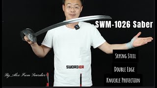 Swordier Saber Sword Review  SWM1026 Replica With Shashka Style Spring Steel Blade Design [upl. by Lanrev384]