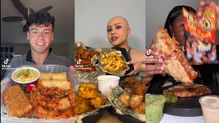 Mukbang ASMR 🤤🍲🍔  Tiktok Compilation pt3  WingstopRaising Canes Chipotle Toca Bell [upl. by Aicercul]