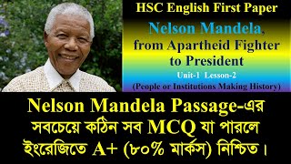 Nelson Mandela  Multiple Choice Question MCQ  HSC English 1st Paper  U1 L2 P1 [upl. by Arne]