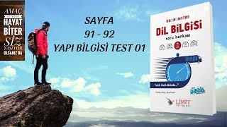 LİMİT KRONOMETRE DİL BİLGİSİ SB  YAPI BİLGİSİ TEST 01  TÜRKÇEHAANE [upl. by Chellman]