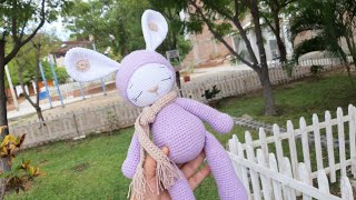 CONEJO DORMILÓN AMIGURUMI A CROCHET  CÓMO TEJER CUERPO Y CABEZA [upl. by Danette]