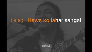 Karaoke lyrics Hawa Ko Lahar Sangai by Kuma Sagar A Mai Re [upl. by Plato877]