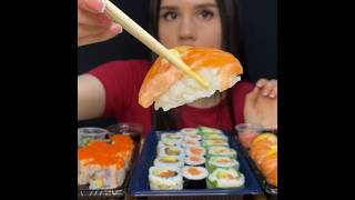 ASMR EATING SUSHI MUKBANG sushi asmr mukbang [upl. by Ayhdnas]