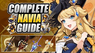 NAVIA GUIDE How To Play Best Builds Weapons Artifacts Team Comps amp MORE in Genshin Impact [upl. by Bridwell]