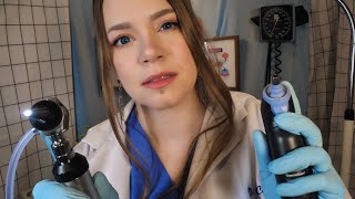 ASMR Hospital Audiologist Ear Exam  Hearing Test Ear Thermometer Ear Cleaning amp Exfoliating [upl. by Loralyn462]