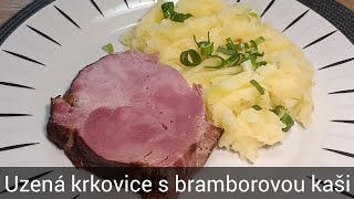 Uzená krkovice s bramborovou kaši  recept [upl. by Anoniw983]