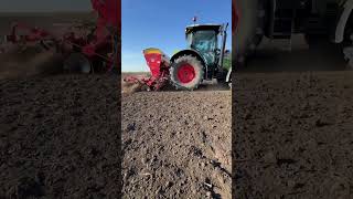 CLAAS ARION 620amp VADERSTAD CARRIER DRILL 300 [upl. by Hsakaa]