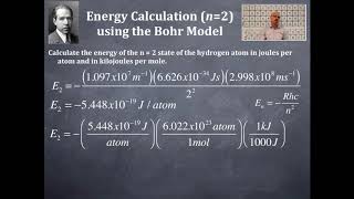 Atomic Structure and Electron Configuration 17 Energy Calculation n  2 using the Bohr Model [upl. by Yrtneg]