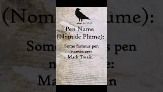 CAW Term of the Week  Pen Name or Nom de Plume [upl. by Grory]