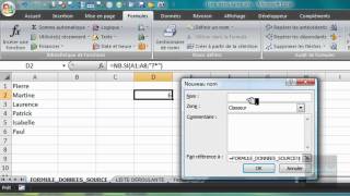 Excel 2007  Liste dynamique déroulante  Fonctions DECALER NBSI SI  Nom dynamique [upl. by Anauq]