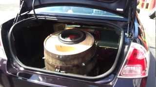 Worlds Loudest Wine Barrel subwoofer DD Audio Bass tasting Demo at wheel kings [upl. by Akeimat]