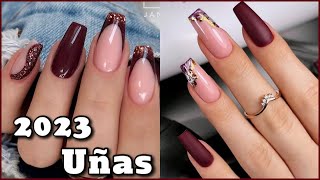 UÑAS COLOR VINO EN TENDENCIAS  UÑAS ACRÍLICAS PARA NAVIDAD  DISEÑOS DE UÑAS DE MODA 2024 [upl. by Eckardt]