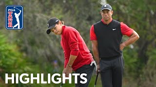 Tiger and Charlie Woods shoot 7under 65  Round 2  PNC Championship  2022 [upl. by Jamilla]