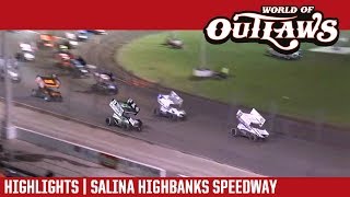 World of Outlaws Craftsman Sprint Cars Salina Highbanks Speedway May 5 2018  HIGHLIGHTS [upl. by Ennayelhsa]