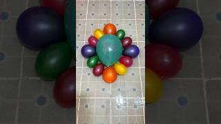 Green Happy birthday balloons and 12mini rainbow balloons popping reverse asmr satisfying [upl. by Mak]