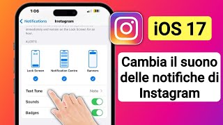 Come modificare laudio delle notifiche di Instagram su iPhone  iPad iOS 17 [upl. by Leckie]