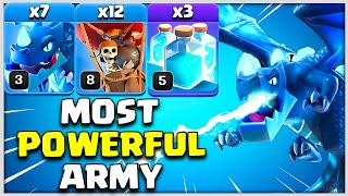 Most Powerful Army 7 Electro Dragon  3 Clone Spell Th12 Attack Strategy Clash of Clans [upl. by Shara]