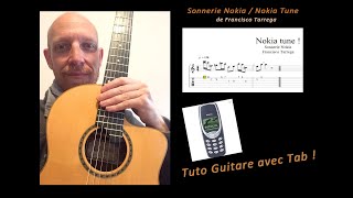 🎸 Sonnerie du Nokia  Nokia Ringtone guitare tuto avec tab [upl. by Rodgiva]