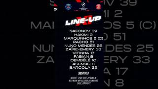 PSG LineUp footballshortsvideo [upl. by Hansen]