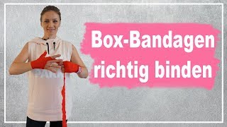 Boxbandagen binden I So wickelt ihr die Bandagen richtig I Boxing Handwrap Tutorial Ina Menzer [upl. by Fenny263]