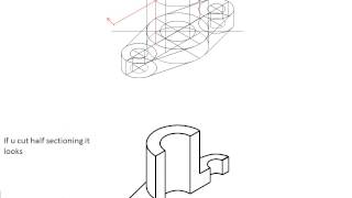 Engineering Drawing TutorialsSectional Pictorial with front and side view T 53 a [upl. by Yentrok]