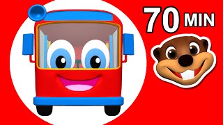 quotWheels on the Red Busquot  Color Songs  Popular Nursery Rhymes  Kids Compilation by Busy Beavers [upl. by Almeria]