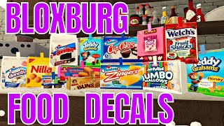 SNACKS  BLOXBURG FOOD DECALS  Roblox  Bloxburg Roleplay  Nataya MiShel [upl. by Ahselrak]