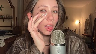 ASMR  Breathy Mouth Sounds amp Tingly Leather Tapping [upl. by Sudbury]