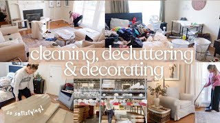 HOME REFRESH  clean with me room rearranging redecorating my house cleaning motivation pt 1 [upl. by Ynohtn]