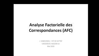 AFC01  Données pour lAnalyse Factorielle des Correspondances [upl. by Hey]