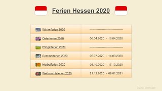 Ferien Hessen 2020 [upl. by Willis745]