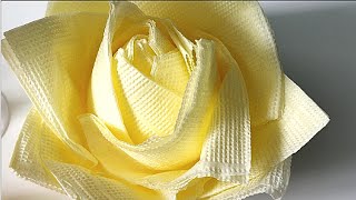 NAPKINS ROSE  THREE WAYS  EASY DIY  HOW TO  TUTORIAL [upl. by Galateah]