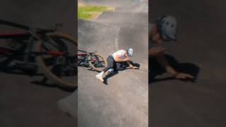 Huge Pumptrack MTB Crash  Shorts [upl. by Garey]