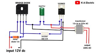 how to make 220v AC inverter turn diode and MOSFET into a powerful inverter inverter [upl. by Slemmer]