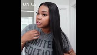 UNice Bye Bye Knots Wig 7x5amp13x4 Glueless Lace Black Straight Bleached Knots Wig No Baby Hair [upl. by Feinleib228]