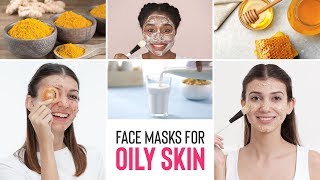 DIY Face Masks For Oily Skin  Home Remedies For Glowing Skin [upl. by Ayotna]