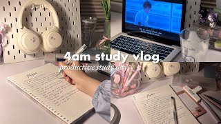 4am study vlog📔🍞waking up early lots of studying making breakfast and night routine [upl. by Ardnovahs]