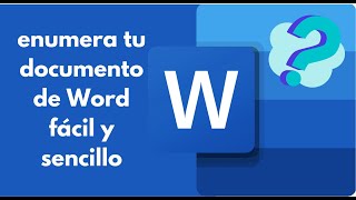 ¿COMO ENUMENRAR TU DOCUMENTO EN WORD desde la pagina que quieras FACIL Y SENCILLO [upl. by Conlan707]