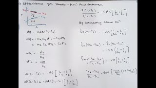 Derivation of Effectiveness for Parallel Flow Heat Exchanger  Heat Transfer  GTU  3151909 [upl. by Hopper292]