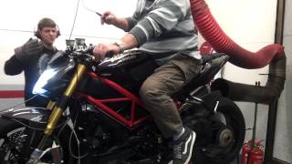 Ducati Streetfighter 1098 Dyno Run  Termignoni exhaust flames  DP ECU [upl. by Atinaej]