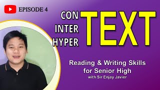 Reading and Writing Skills Ep4  Context Intertext and Hypertext [upl. by Anneh]