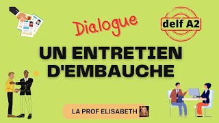 Un entretien dembauche en français Dialogues pour le DELF A2 FLE [upl. by Milburr480]